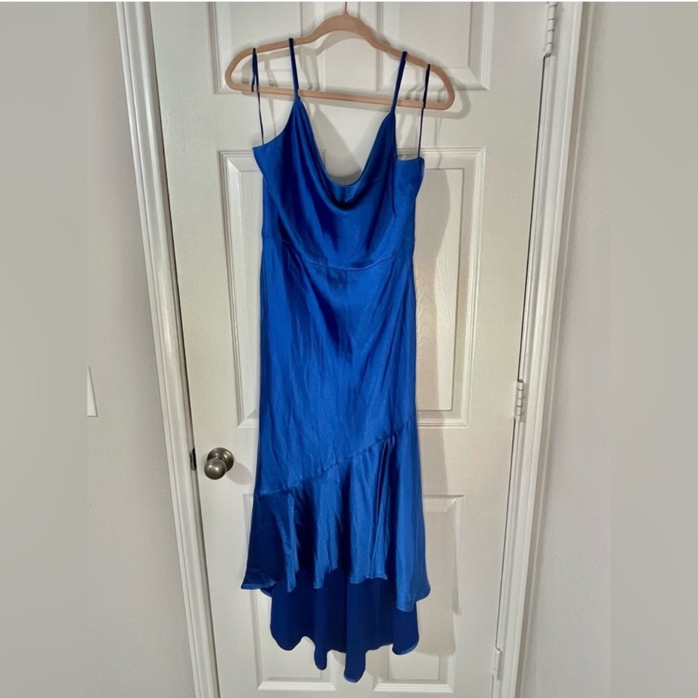 Skies are blue satin slip dress - new with tags